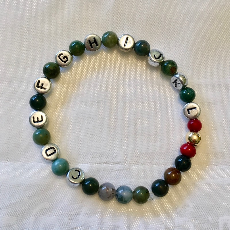 Women's 6mm Fancy Jasper Compassion Bead Bracelet