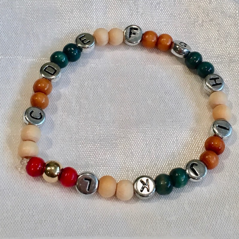 Women's 6mm Multicolored Wood Compassion Bead Bracelet