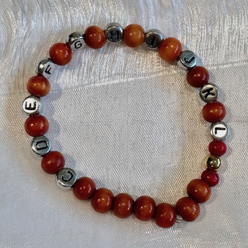 Women's 8mm Wood Compassion Bead Bracelet